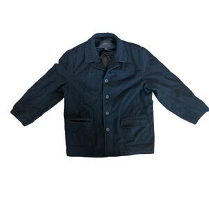 Men's Express Men's Button Down Pea Coat Wool Black Size XL